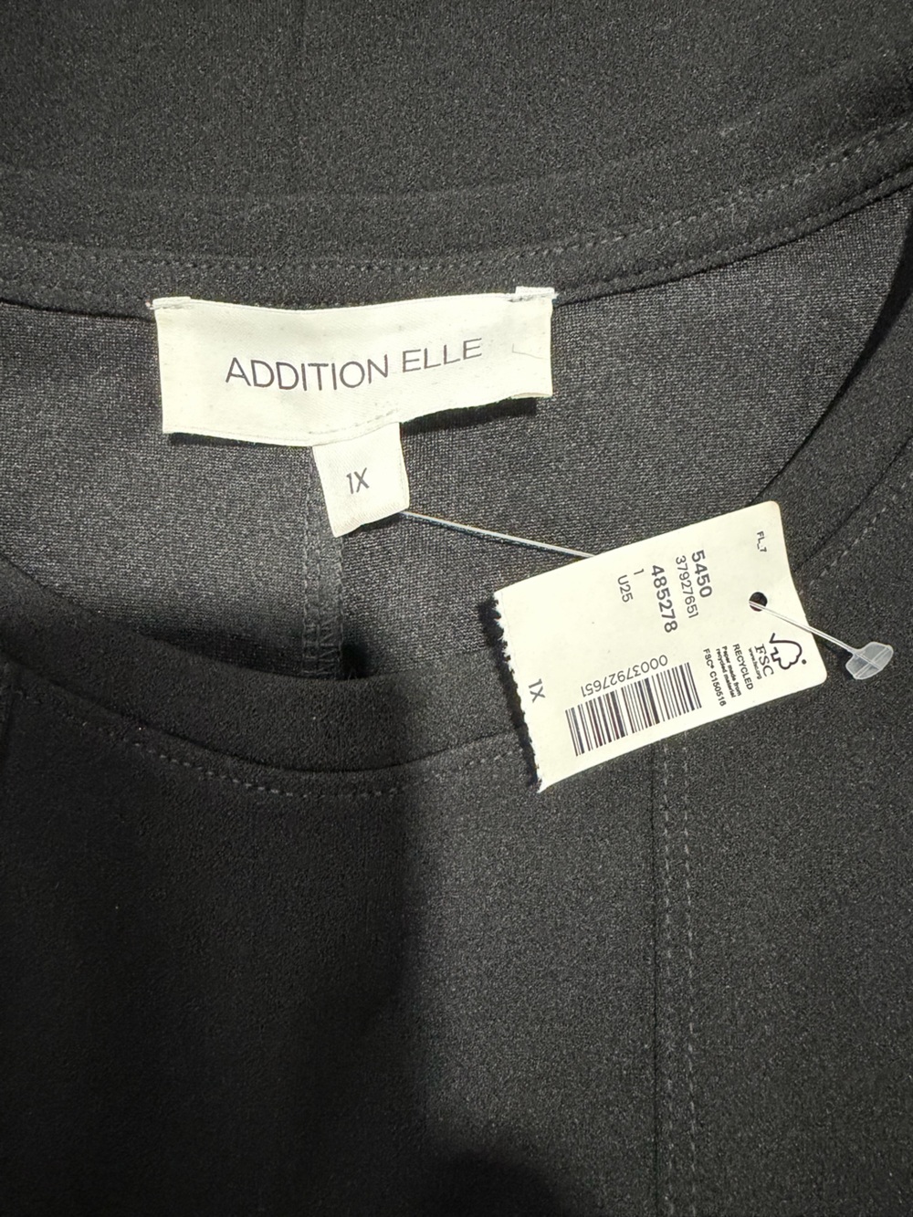 2/$30 Addition Elle Women’s Short Sleeve Round Neck Peplum Top Panel Detail - Picture 4 of 6